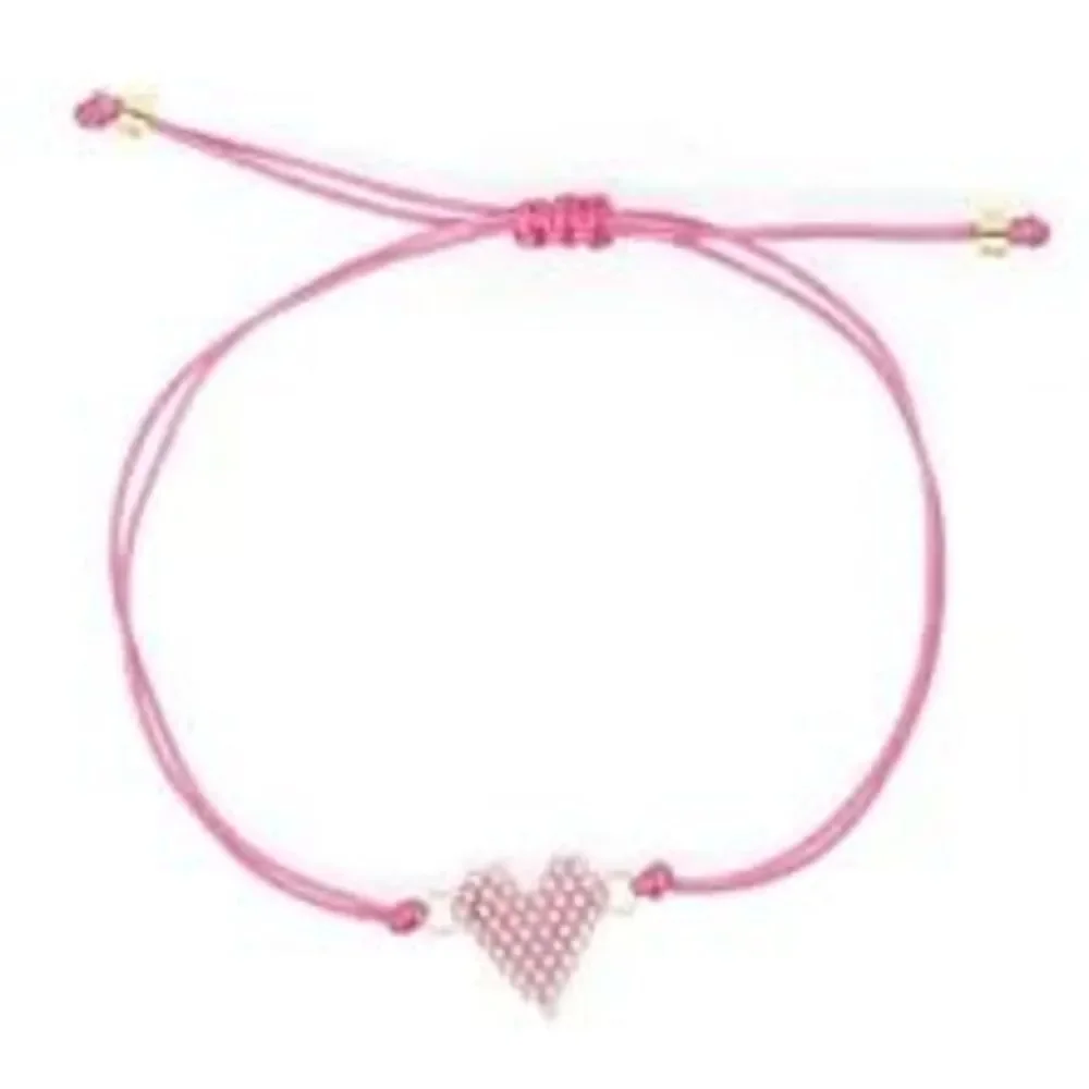 Miyuki Delica Pink Heart Shaped Seed Bead Bracelet